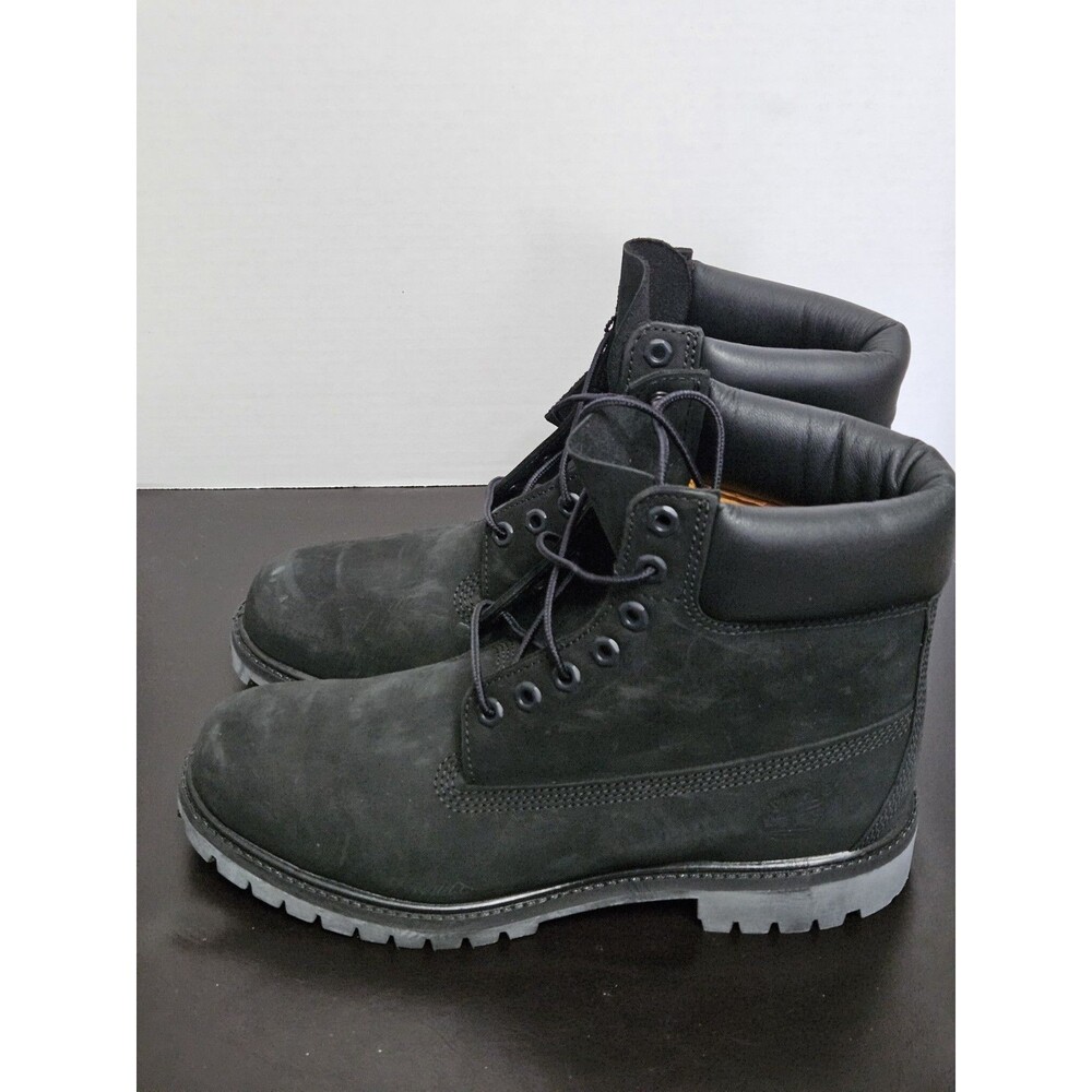 Sz 9.5 - Timberland Premium 6 Inch Waterproof Boots Black Nubuck 10073